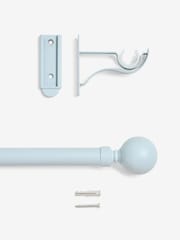 Pastel Blue Klick Fit Ball Finial Extendable Curtain Pole Kit 28mm - Image 5 of 5