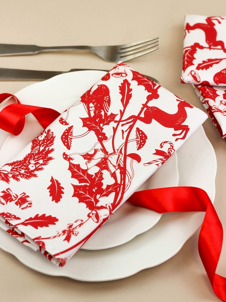 Avalon Home Stag 100% Cotton Pair of Napkins - Image 3 of 6