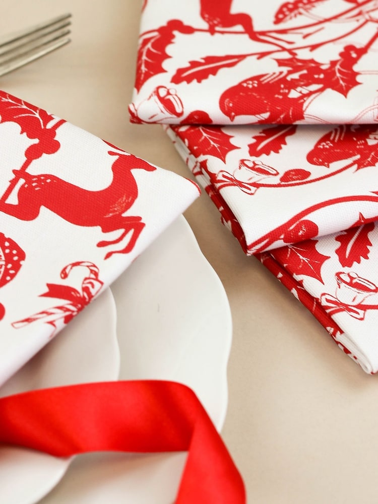 Avalon Home Stag 100% Cotton Pair of Napkins - Image 5 of 6