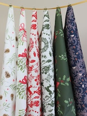 Avalon Home White Red Mistletoe Tea 100% Cotton Towel - Image 3 of 4