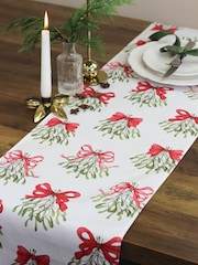 Avalon Home Cream Bows Table 100% Cotton Runner - Image 2 of 6