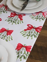 Avalon Home Cream Bows Table 100% Cotton Runner - Image 3 of 6