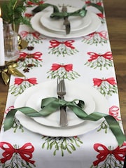 Avalon Home Cream Bows Table 100% Cotton Runner - Image 5 of 6