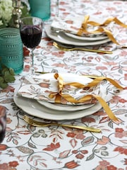 Avalon Home Rust Brown Vintage 100% Cotton Tablecloth - Image 1 of 6