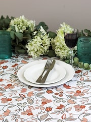 Avalon Home Rust Brown Vintage 100% Cotton Tablecloth - Image 2 of 6