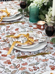 Avalon Home Rust Brown Vintage 100% Cotton Tablecloth - Image 3 of 6