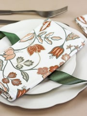 Avalon Home Rust Brown Vintage 100% Cotton Pair of Napkins - Image 3 of 6