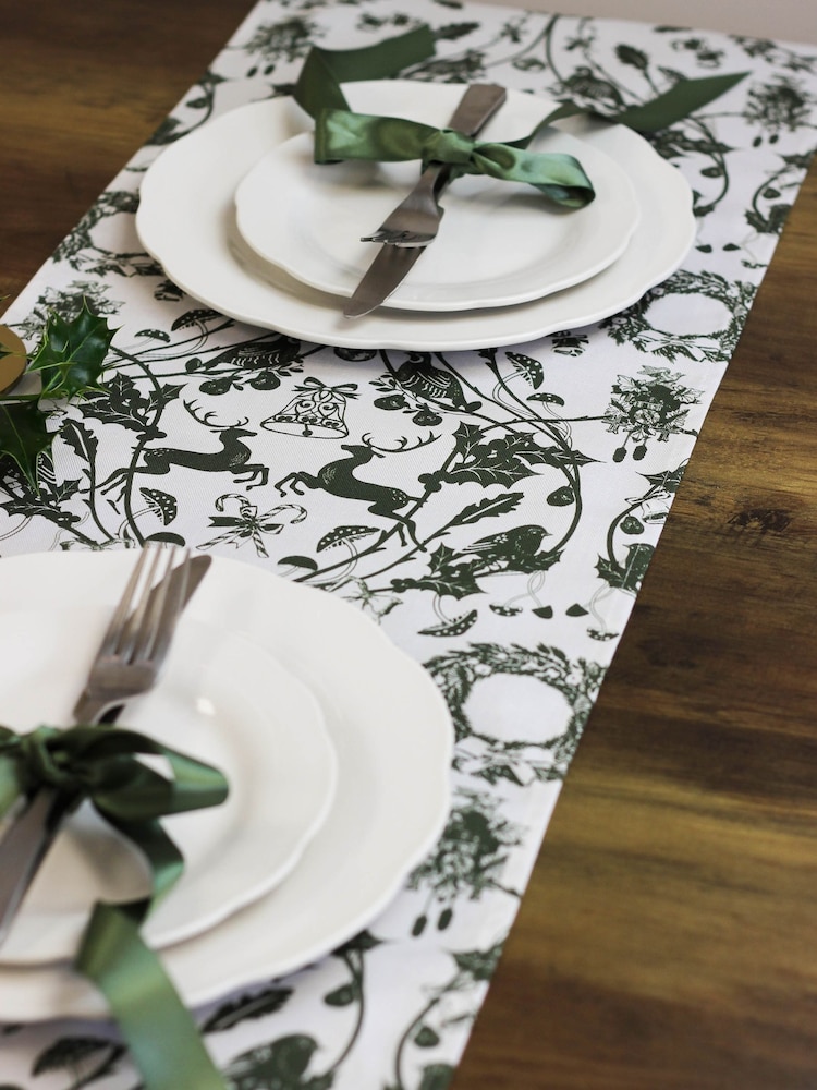 Avalon Home boshert Kersttafelloper van 100% katoen met boshert - Image 3 of 6