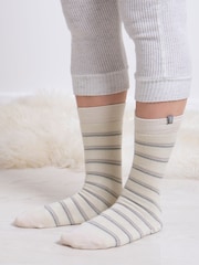 Totes Cream Original Ladies Slipper Socks 2 Pack - Image 4 of 5