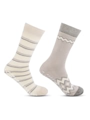 Totes Cream Original Ladies Slipper Socks 2 Pack - Image 5 of 5
