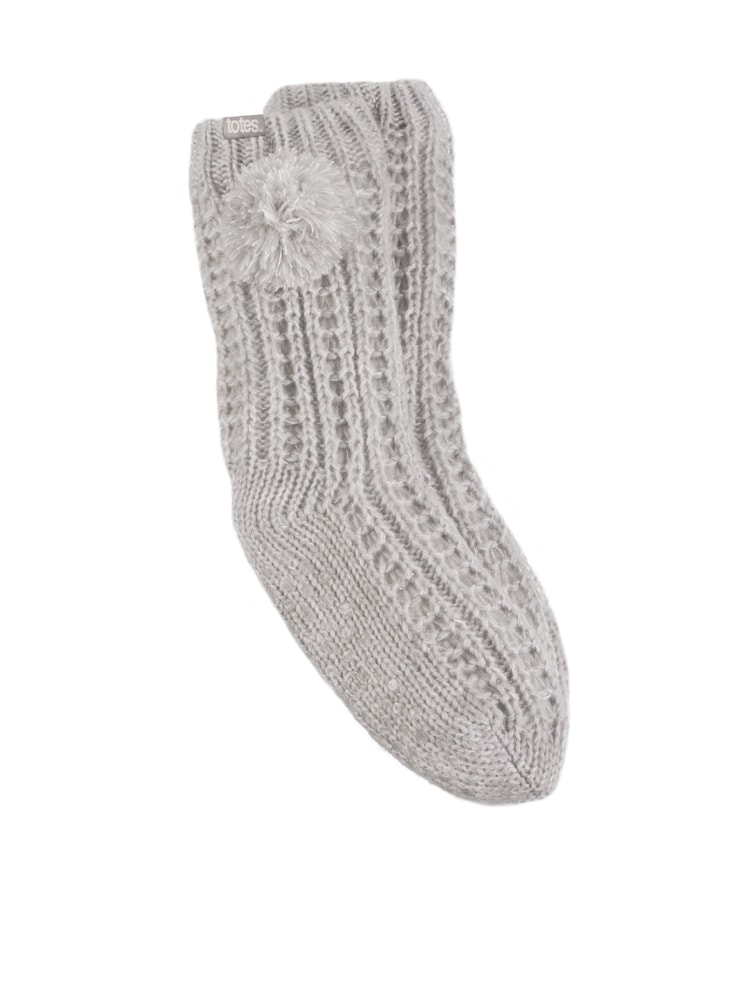 Totes Ladies Sparkle Winter Slipper Socks with Pom Pom - Imagen 2 de 5