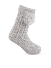 Totes Ladies Sparkle Winter Slipper Socks with Pom Pom - Imagen 3 de 5