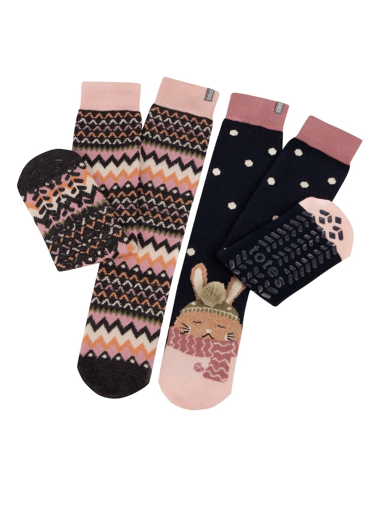 Totes Black Original Ladies Slipper Socks 2 Pack - Image 1 of 5
