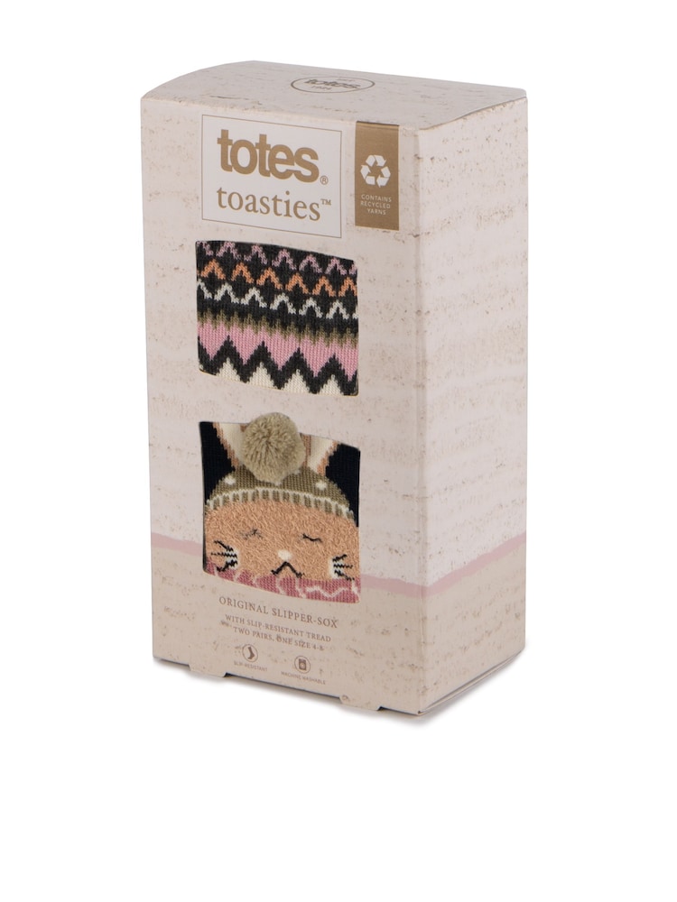 Totes Black Original Ladies Slipper Socks 2 Pack - Image 2 of 5