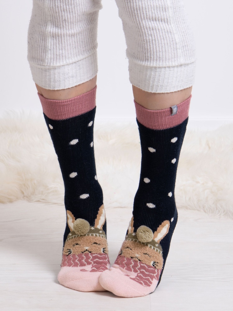 Totes Black Original Ladies Slipper Socks 2 Pack - Image 4 of 5