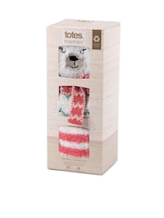 Totes Green Ladies Super Soft Cosy Slipper Socks 3 Pack - Image 3 of 5