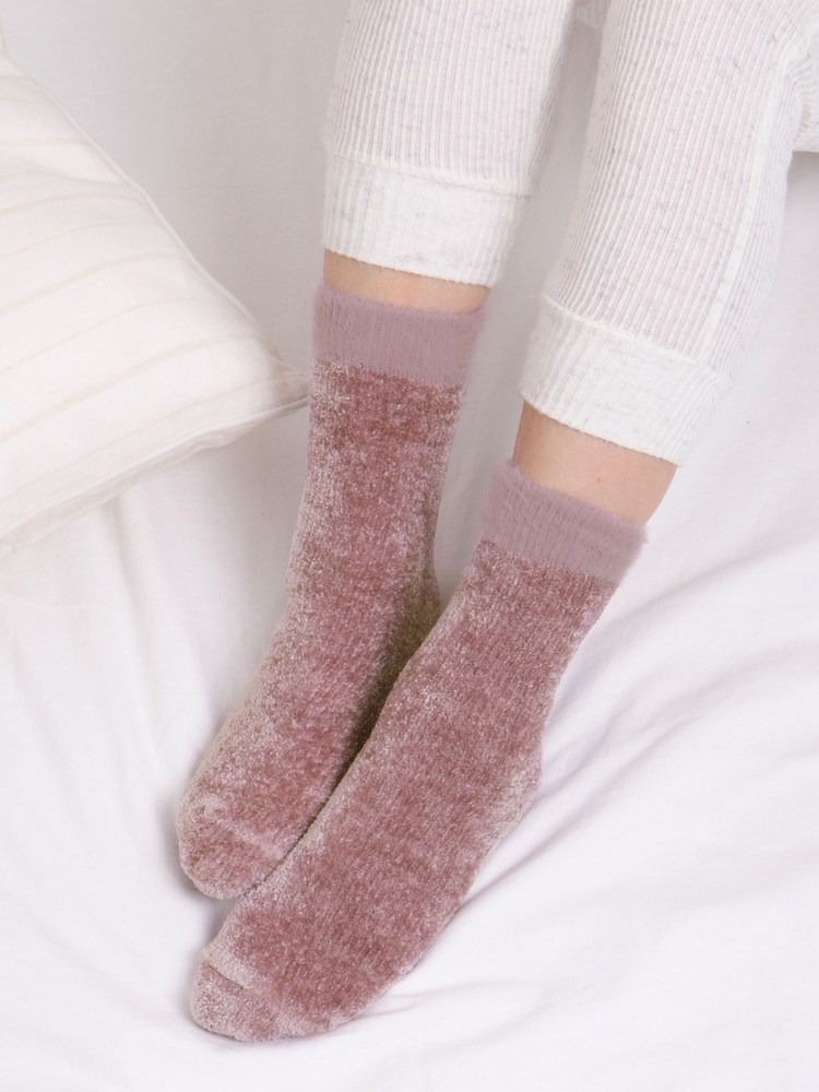 Totes Ladies Fairisle Pattern and Chenille Winter Slipper Socks 2 Pack - Изображение 2 из 5