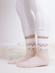 Totes Ladies Fairisle Pattern and Chenille Winter Slipper Socks 2 Pack - Изображение 3 из 5