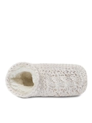 Totes Cream Toasties Ladies Chunky Winter Knitted Booties - Image 4 of 5