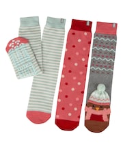 Totes Red Ladies Original Slipper Socks 3 Pack - Image 1 of 5