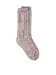 Totes Pink Ladies Chunky Wool Blend Winter Thermal Boot Socks - Image 1 of 4