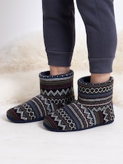 Totes Mens Knitted Boot Slippers - Image 1 of 5