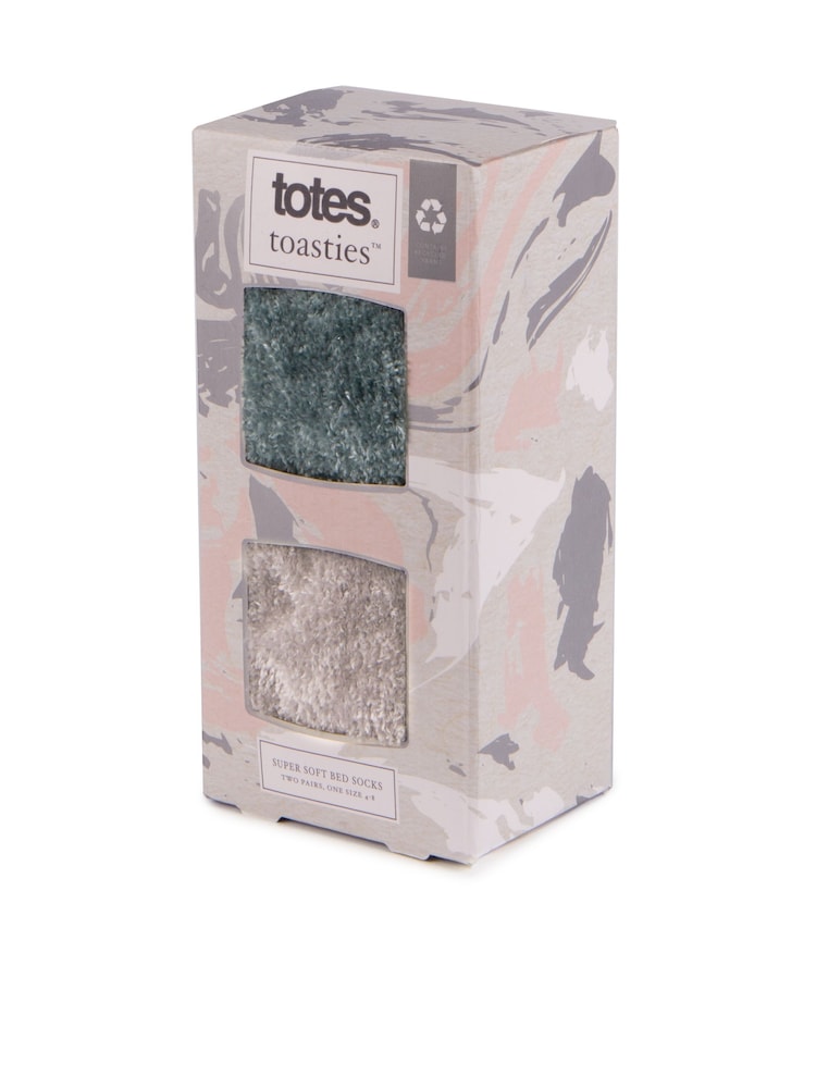 Totes – Damen-Hausschuh-Socken aus Chenille mit Norwegermuster für den Winter, 2er-Pack - Bild 2 von 5