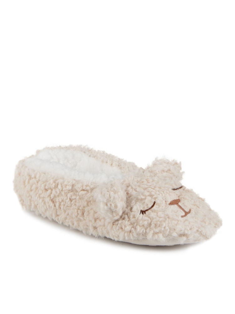 Totes Natural Ladies Novelty Footsie Slippers - Image 3 of 5