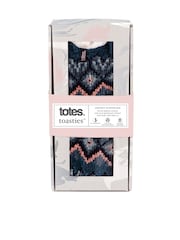 Totes Blue Ladies Crop Chenille Knitted Winter Slipper Socks - Image 5 of 5