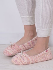 Totes Strick-Hausschuhe im Ballerinastil für Damen - Bild 1 von 5