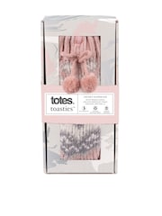 Totes Ladies Fairisle Pattern Chenille Winter Slipper Socks - Imagen 5 de 5