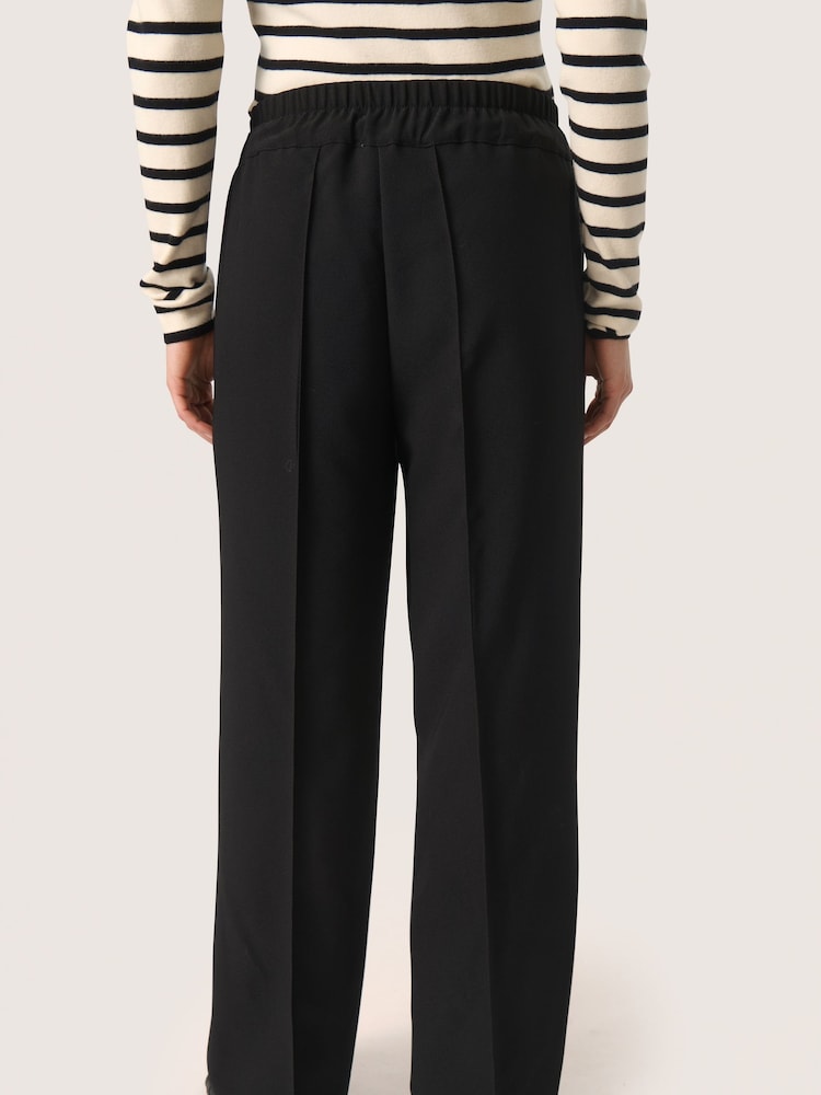 Soaked in Luxury Regular Fit Bea Wide Leg Black Trousers - Image 2 of 5