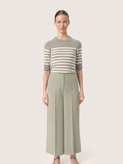 Soaked in Luxury Grey Corinne High Waisted Culotte Trousers - Image 1 of 7