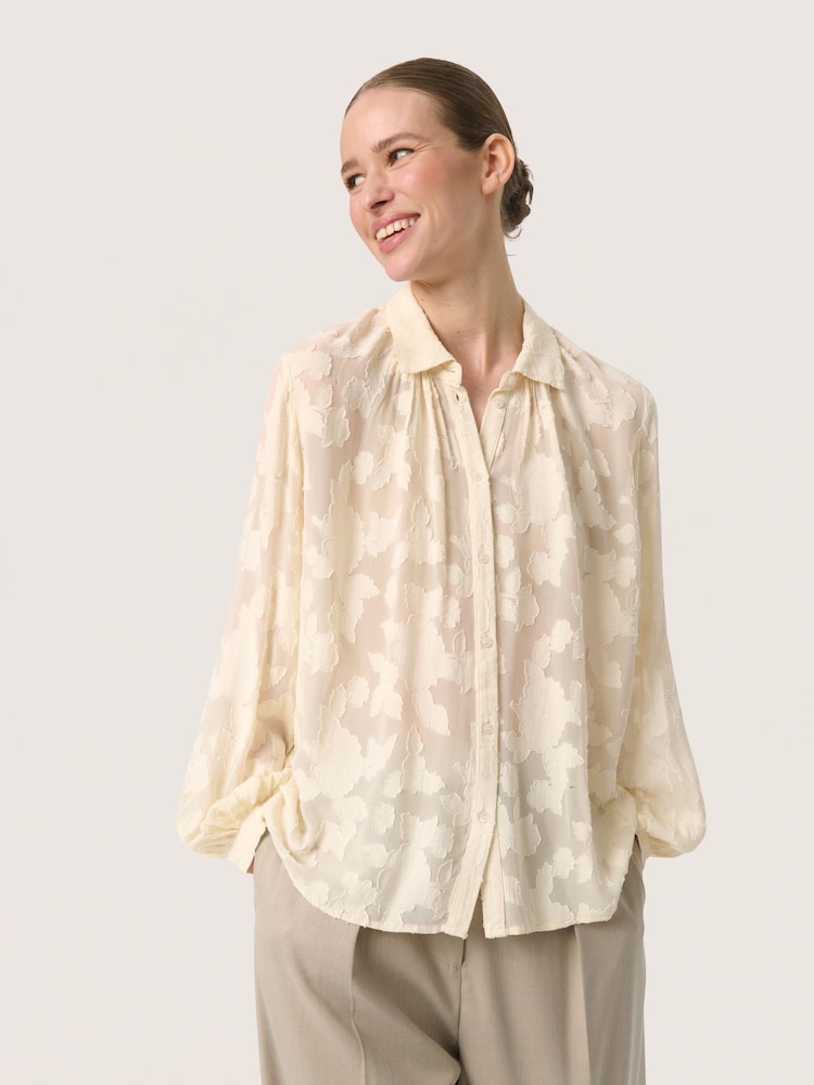 Soaked in Luxury Felisia Loose Fit Long Sleeve White Shirt - Image 1 of 6