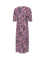 Soaked in Luxury SLSylvia V-Neck Short Sleeve Midi Pink/Blue Dress - Image 6 of 6