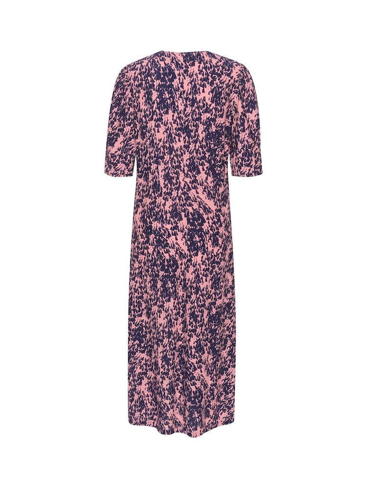 Soaked in Luxury SLSylvia V-Neck Short Sleeve Midi Pink/Blue Dress - Image 6 of 6