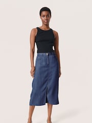 Soaked in Luxury Blue Friday Midi Length Denim Skirt - Image 3 of 6