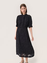 Soaked in Luxury Felisia Short Sleeve Shirt Black Dress - Image 1 of 6