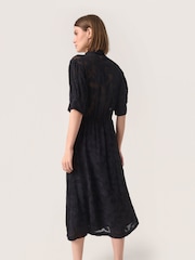 Soaked in Luxury Felisia Short Sleeve Shirt Black Dress - Image 2 of 6