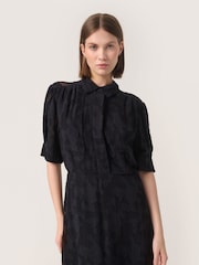 Soaked in Luxury Felisia Short Sleeve Shirt Black Dress - Image 3 of 6