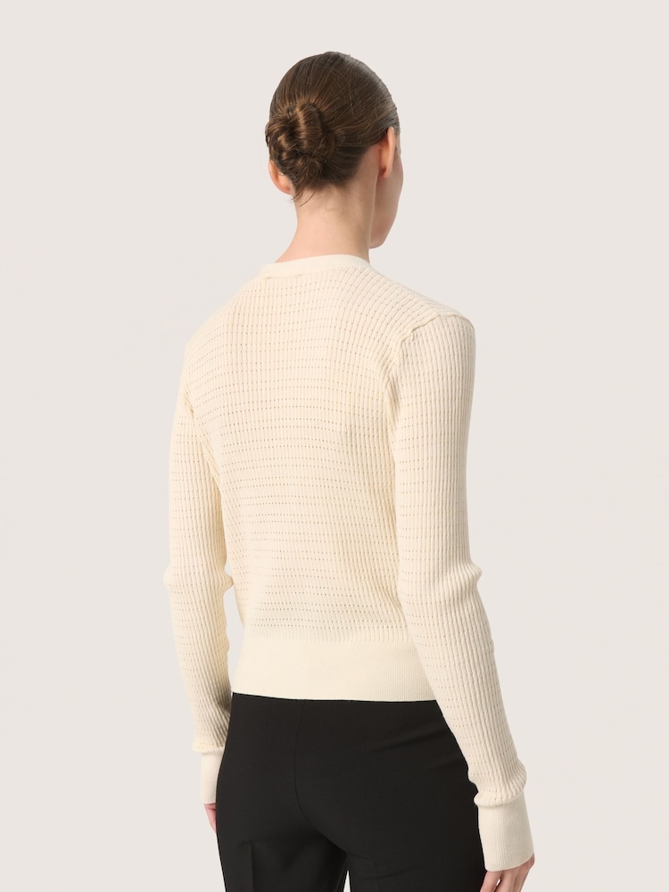 Soaked in Luxury Slim Fit Lidya Button V-Neck White Cardigan - Image 2 of 6