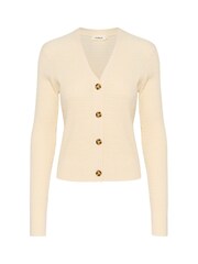 Soaked in Luxury Slim Fit Lidya Button V-Neck White Cardigan - Image 5 of 6