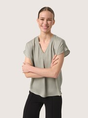 Soaked in Luxury Ioana Short Sleeve V-Neck Blouse - Image 1 of 6