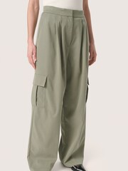 Soaked in Luxury Grey Kellie High Waist Cargo Trousers - Image 1 of 6
