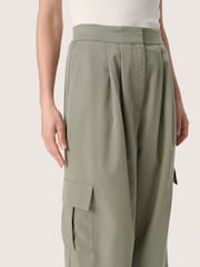 Soaked in Luxury Grey Kellie High Waist Cargo Trousers - Image 4 of 6