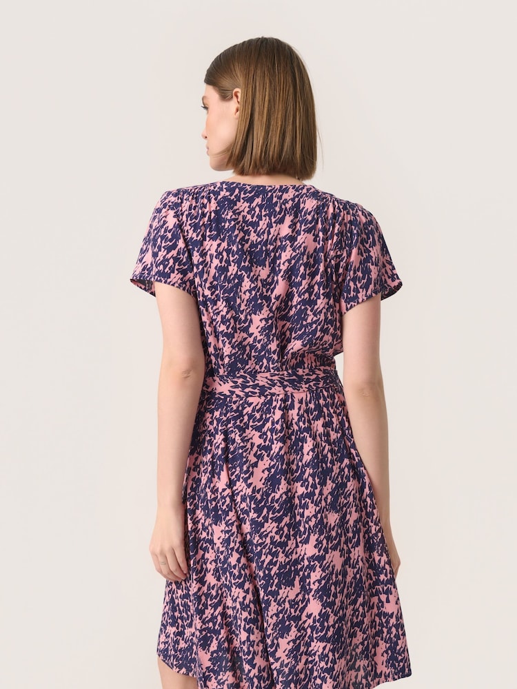 Soaked in Luxury Sylvia V-Neck Short Sleeve Belt Dress - Image 2 of 5