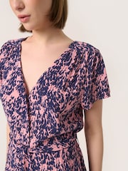 Soaked in Luxury Sylvia V-Neck Short Sleeve Belt Dress - Image 4 of 5