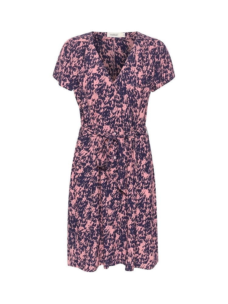 Soaked in Luxury Sylvia V-Neck Short Sleeve Belt Dress - Image 5 of 5