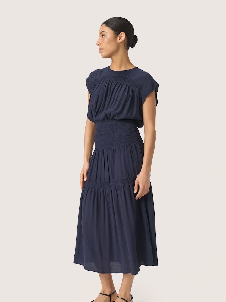 Soaked in Luxury Blue Layna Short Sleeve Dress - Image 1 of 6 Soaked in Luxury Blue Layna Short Sleeve Dress - Image 1 of 6
