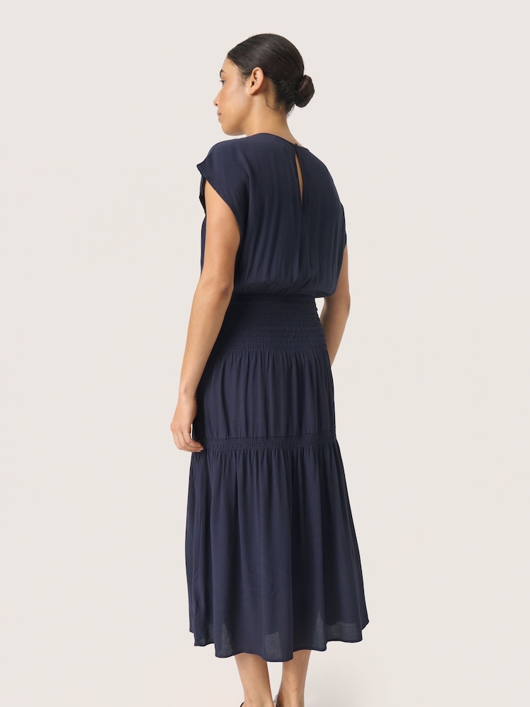 Soaked in Luxury Blue Layna Short Sleeve Dress - Image 2 of 6 Soaked in Luxury Blue Layna Short Sleeve Dress - Image 2 of 6